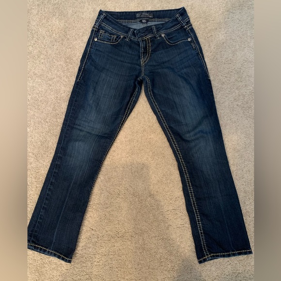 Silver Jean Capris - Picture 1 of 4